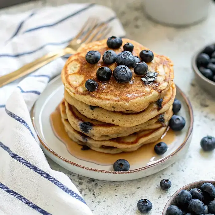 Easy Blueberry Protein Pancakes image1