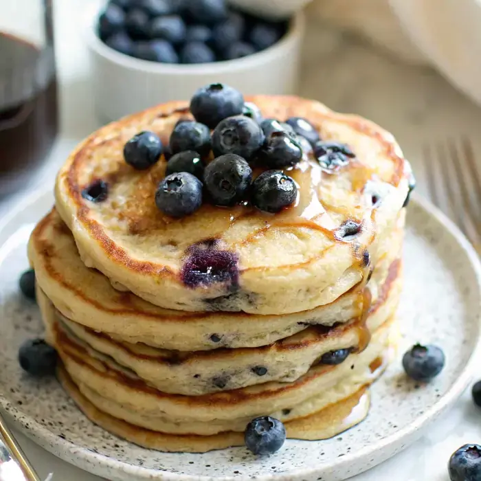 Easy Blueberry Protein Pancakes