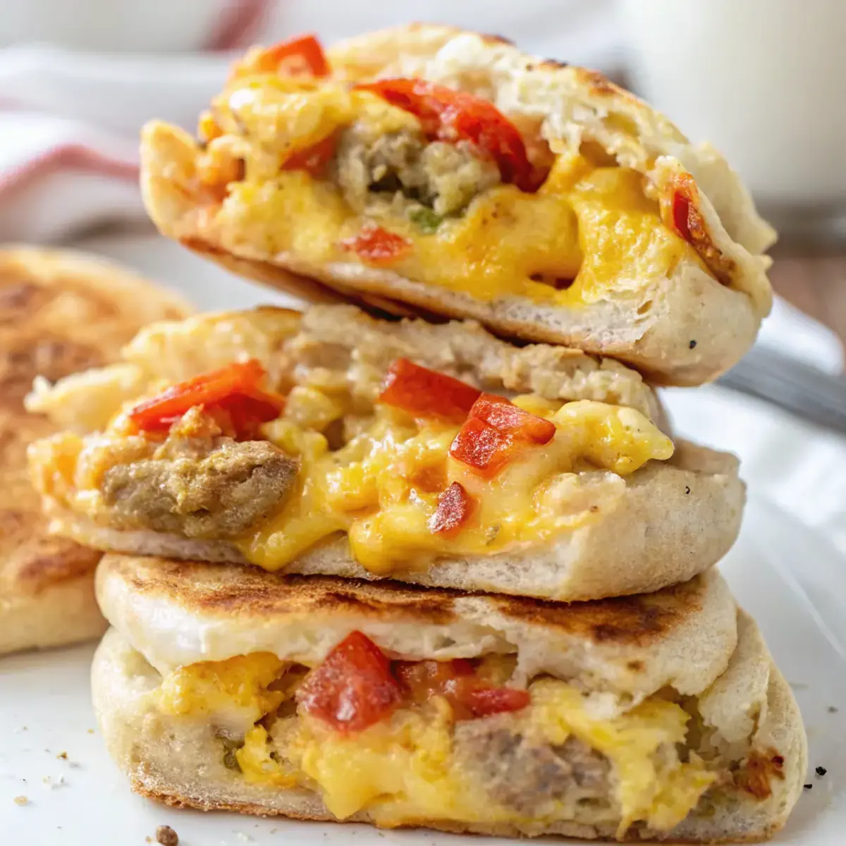 Easy Breakfast Stuffed English Muffins