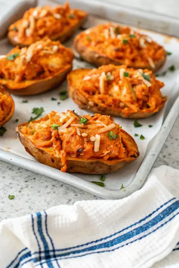 Buffalo Chicken Twice Baked Sweet Potatoes image1