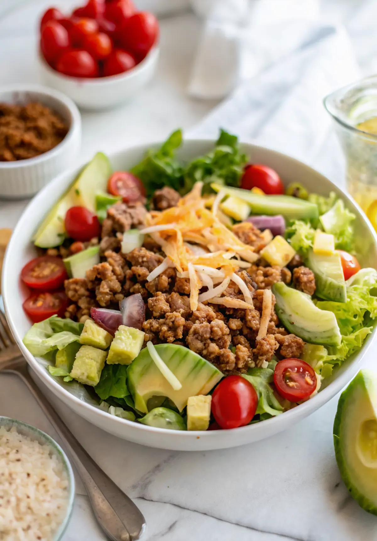 Cheeseburger Salad with Creamy Dressing