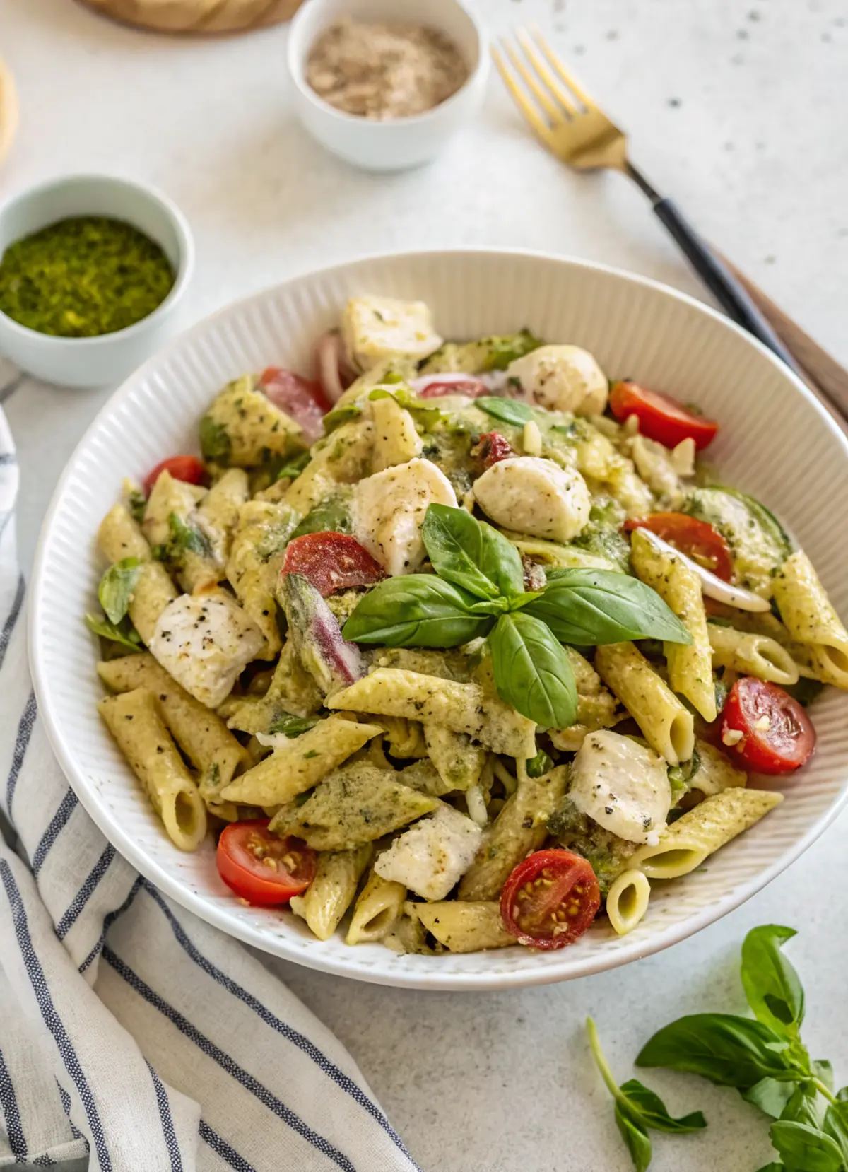 Creamy Chicken Pesto Pasta Salad image1