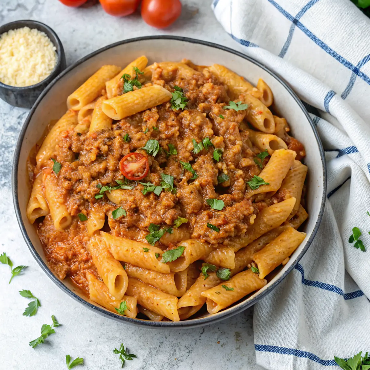 Creamy High Protein Beef Pasta image1