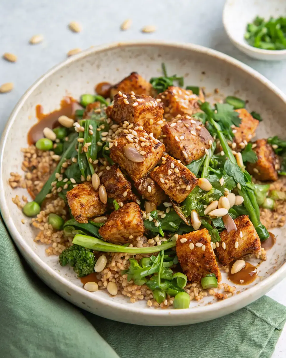 Crispy Baked Peanut Tofu