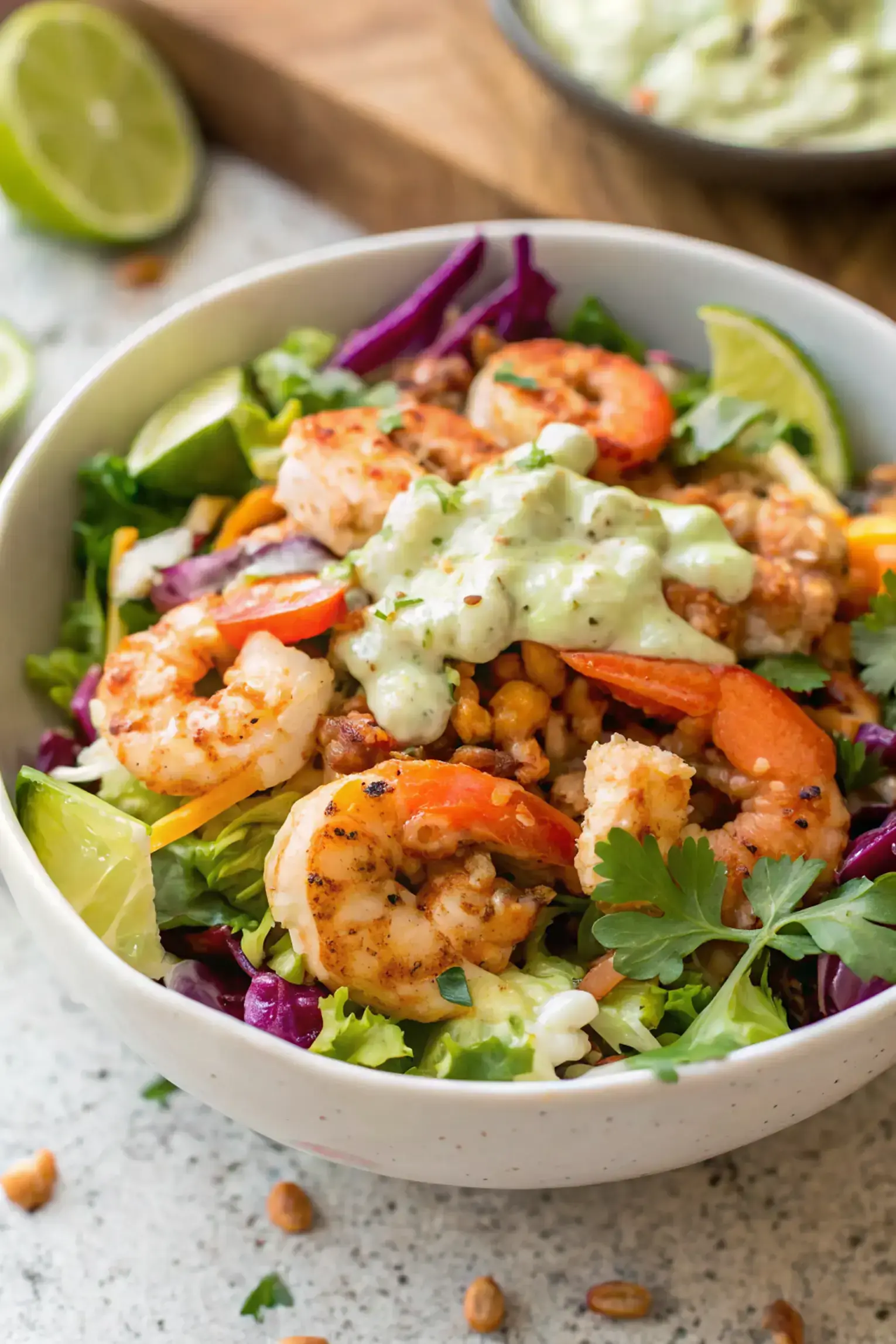 Crunchy Chili Lime Shrimp Salad