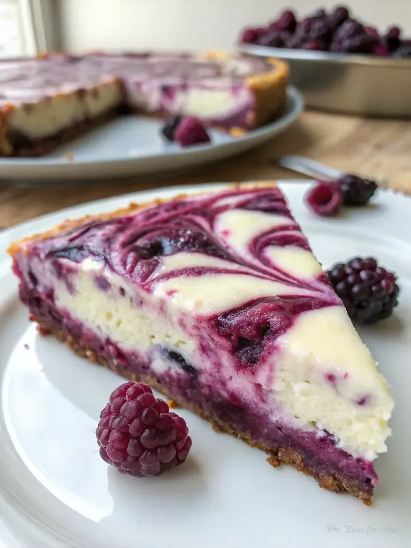 Delish Blackberry Protein Cheesecake