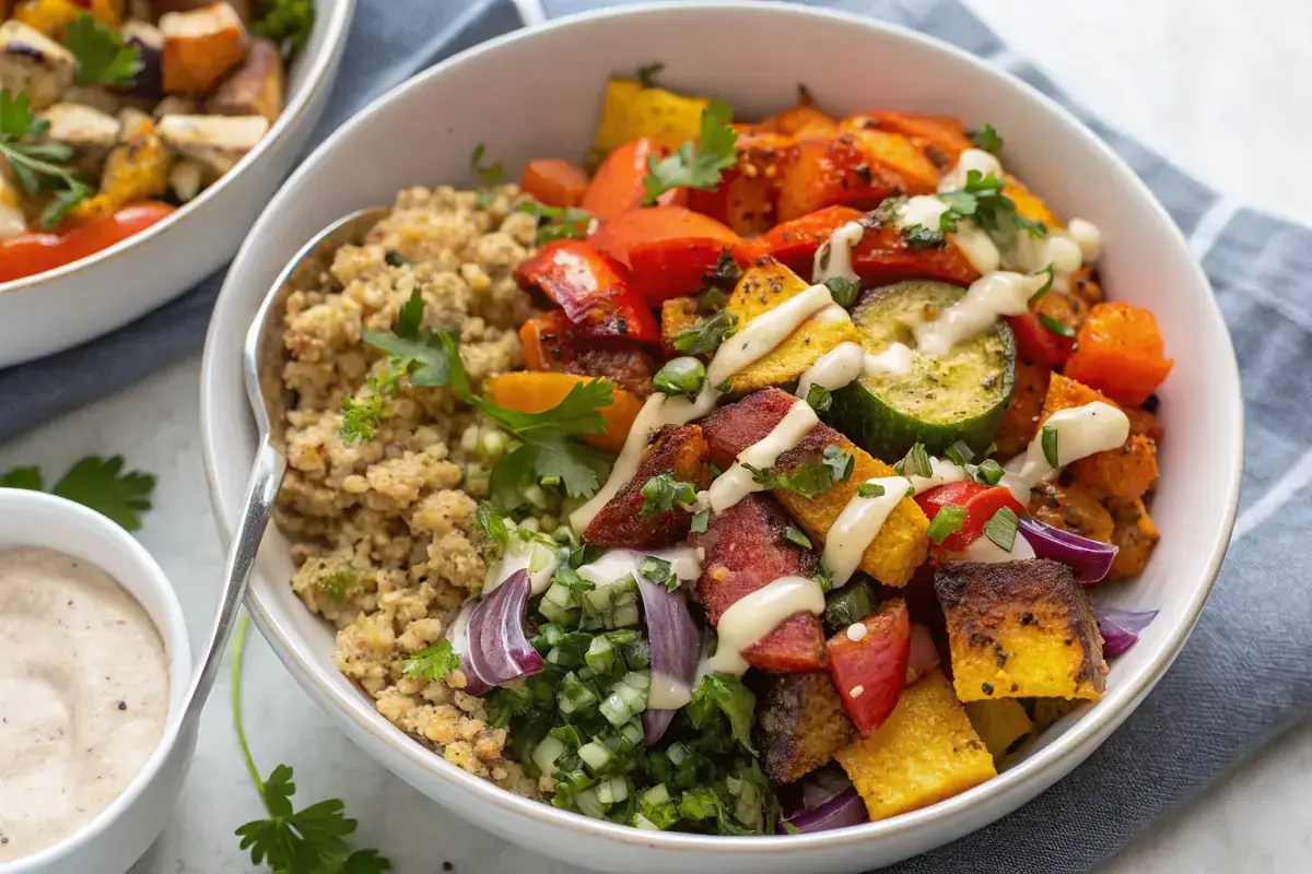 Delish Roasted Veggie Quinoa Bowl