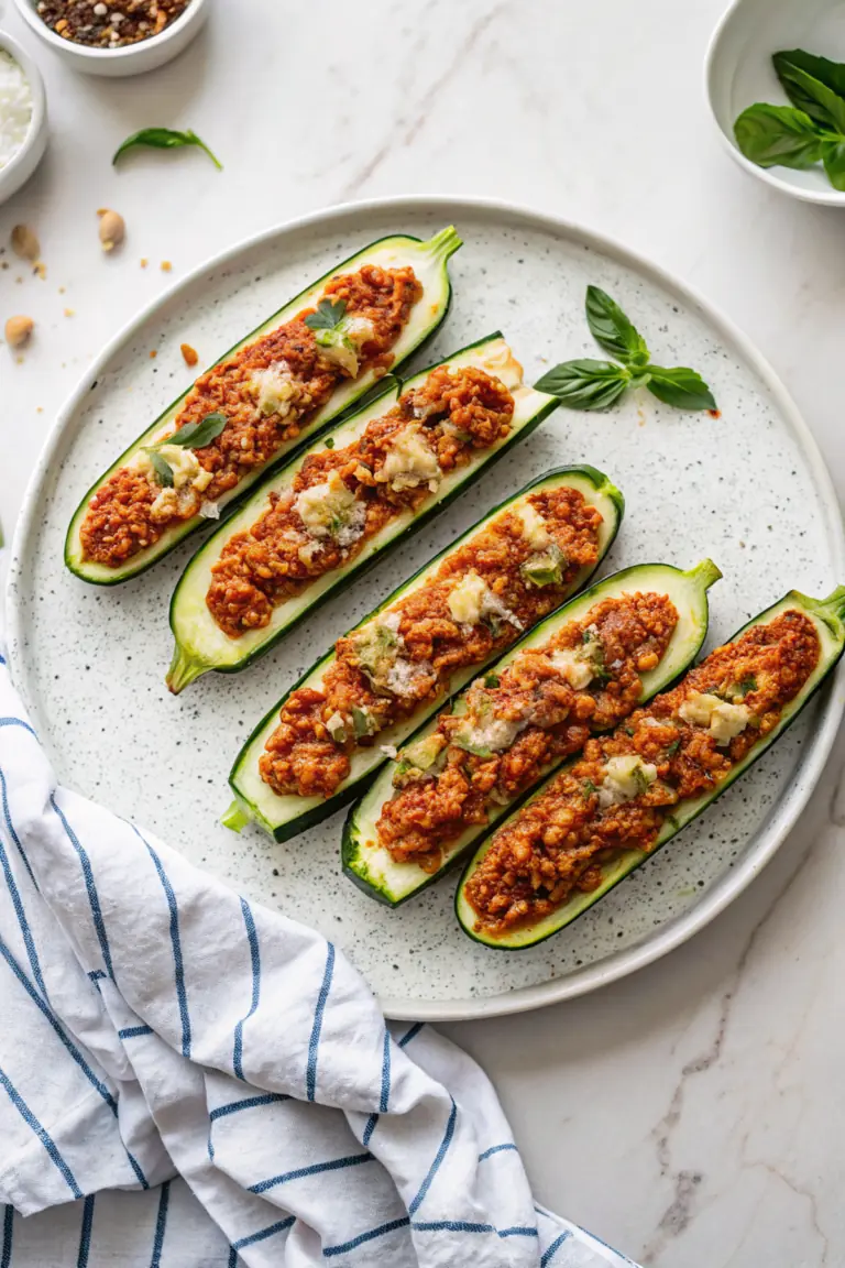 Easy 5 Ingredient Turkey Zucchini Boats image1