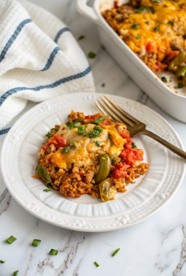 Easy Cheesy Stuffed Pepper Casserole image1