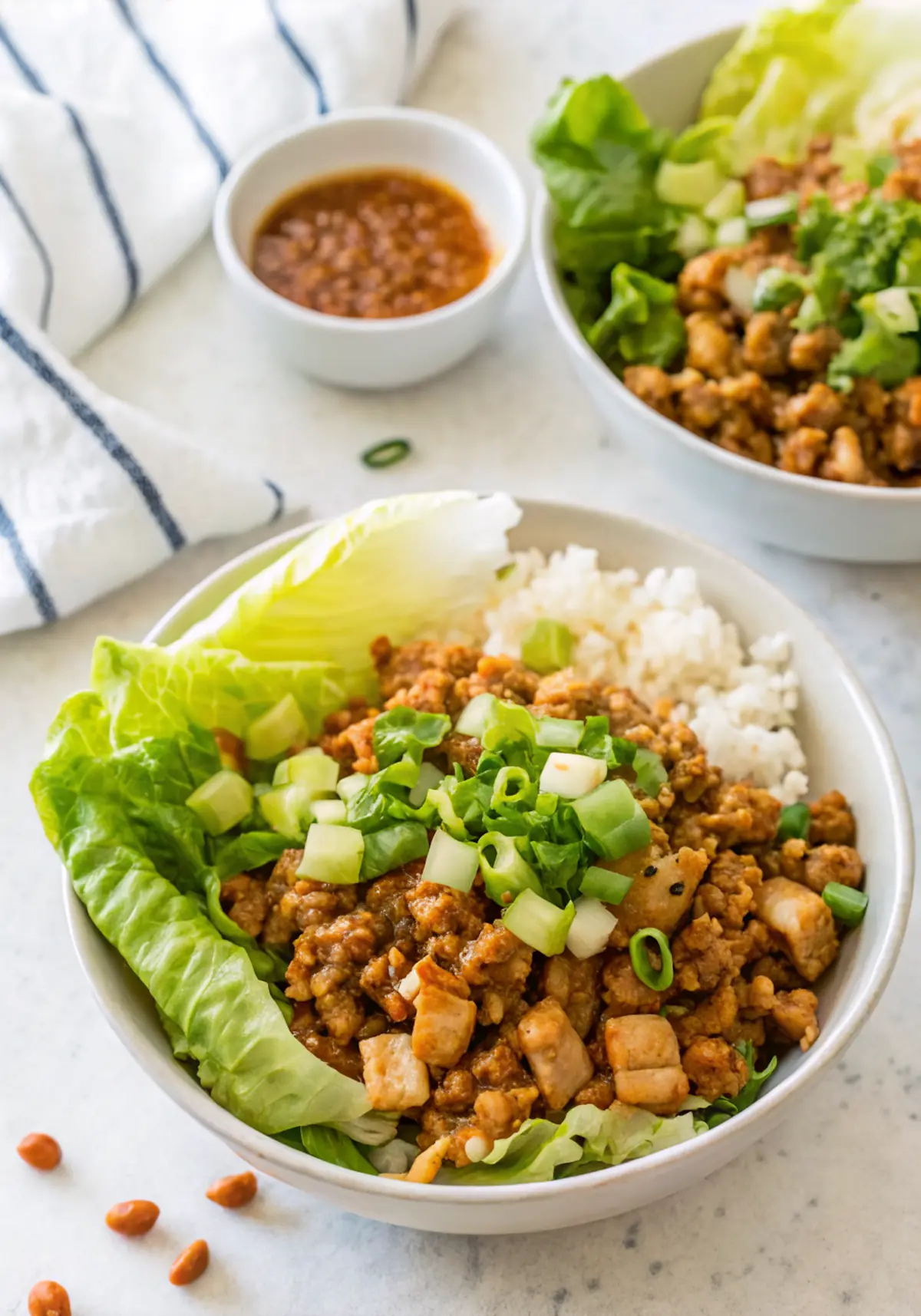 Easy Chicken Lettuce Wrap Bowls image1