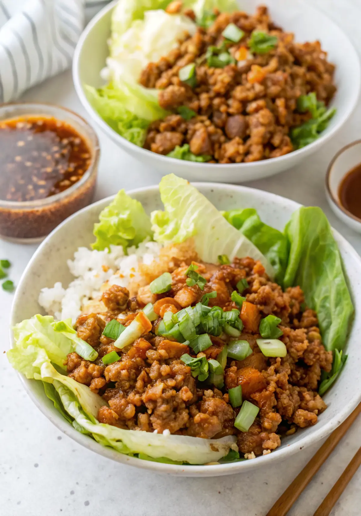 Easy Chicken Lettuce Wrap Bowls