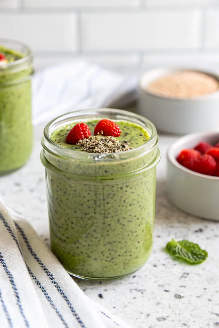 Easy Creamy Matcha Chia Pudding image1