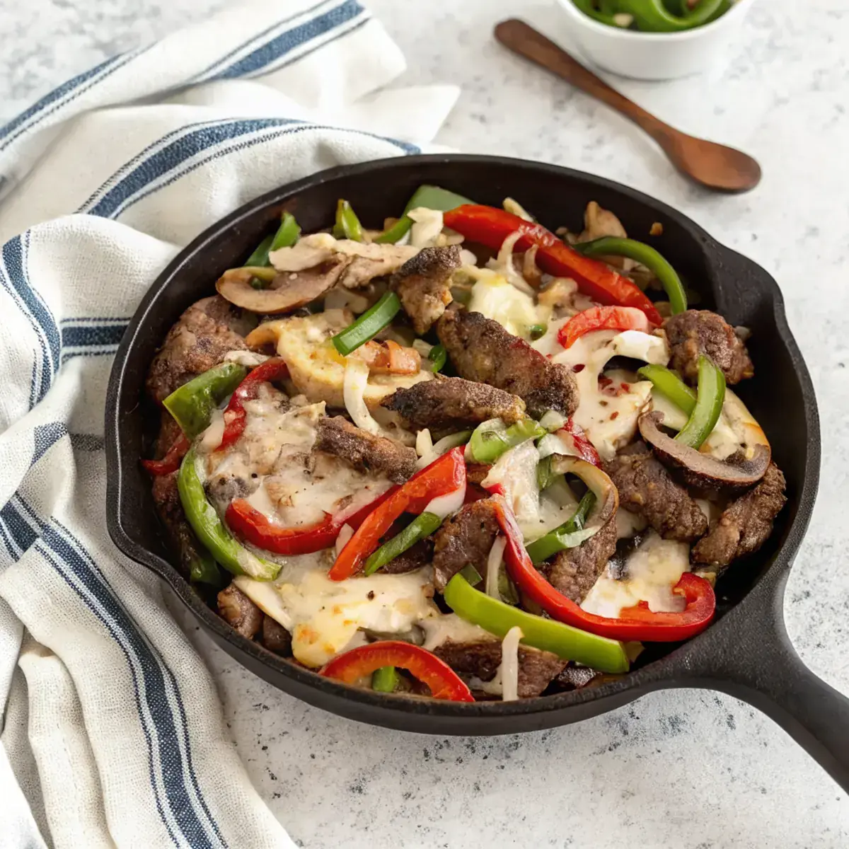 Easy Healthy Philly Cheesesteak Skillet image1