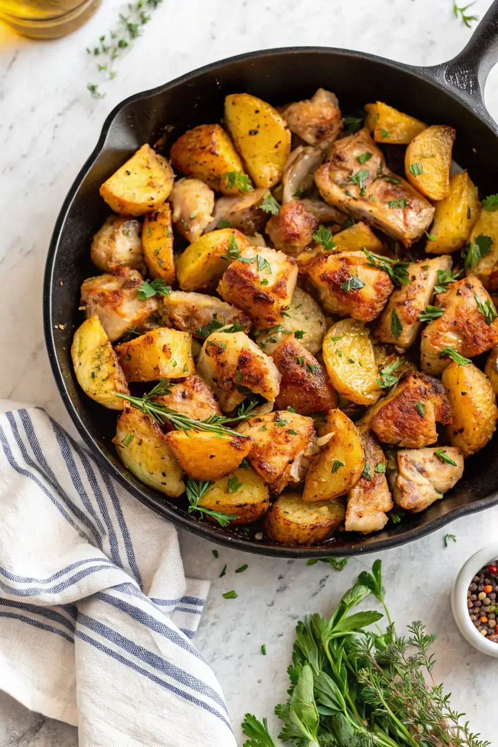 Garlic Butter Chicken Potato Skillet image1
