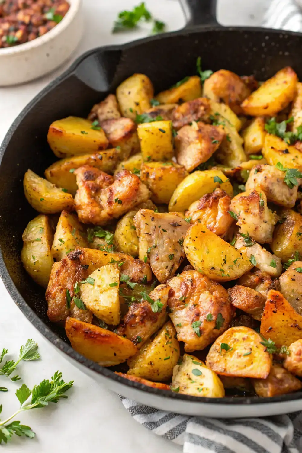 Garlic Butter Chicken Potato Skillet