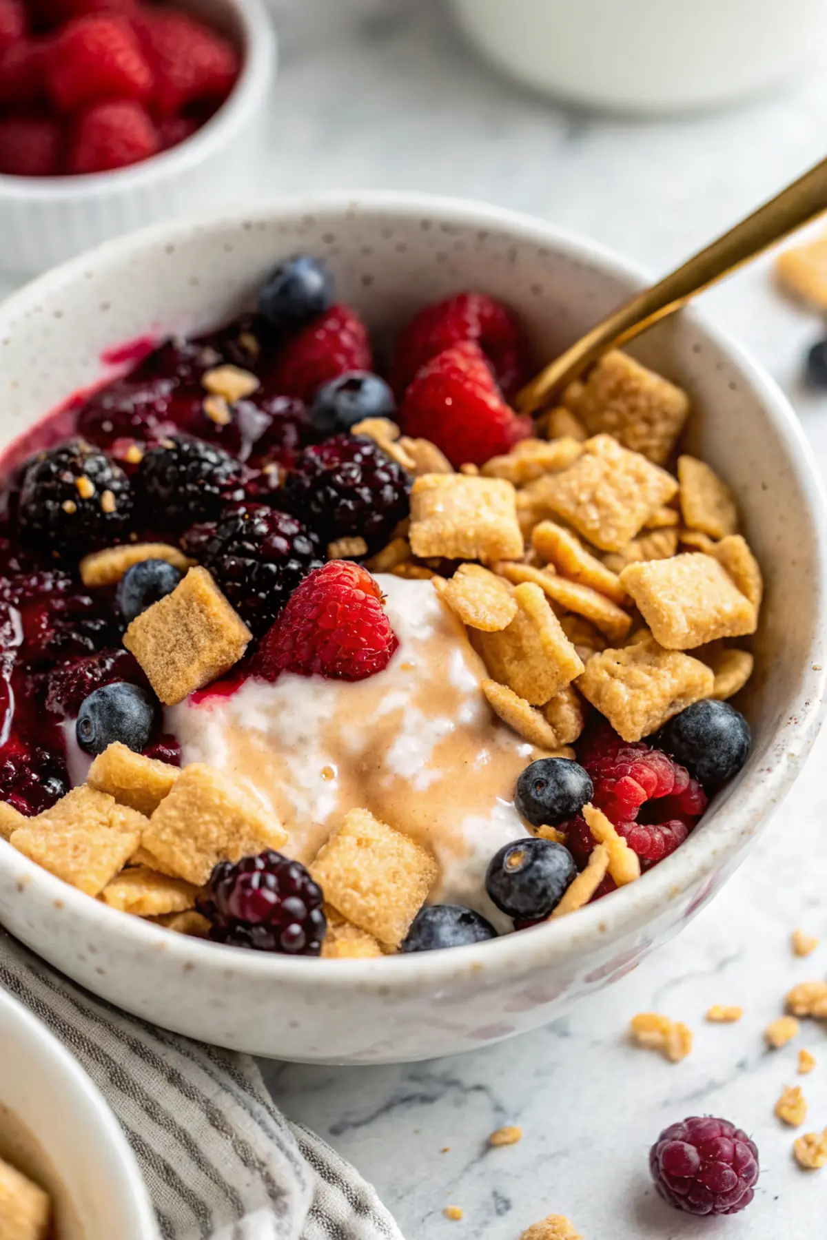 Peanut Butter Jelly Protein Yogurt Bowl