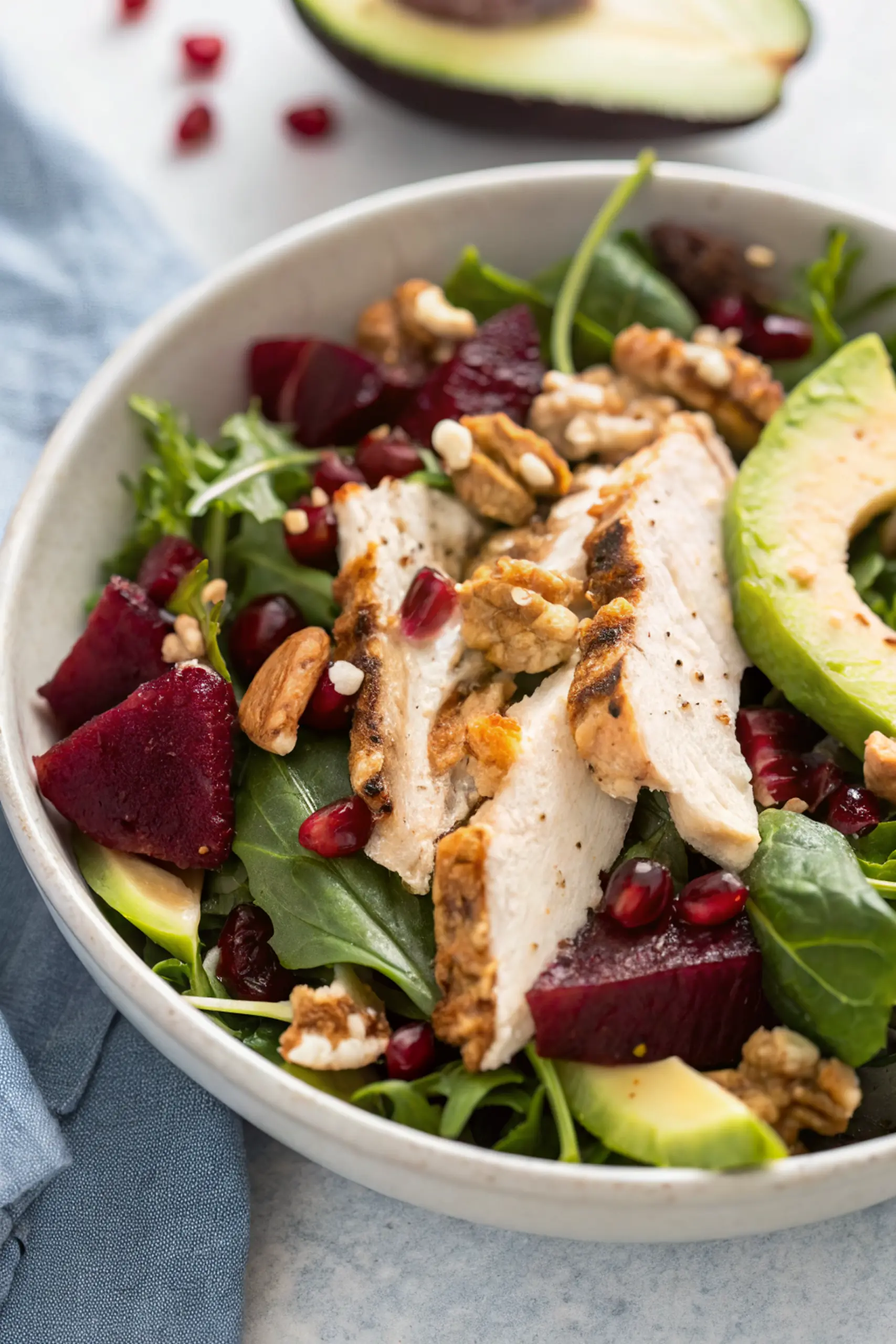 Roast Chicken Beet Walnut Salad