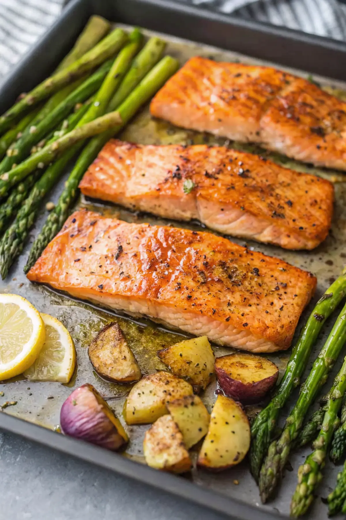 Sheet Pan Salmon Asparagus Dinner