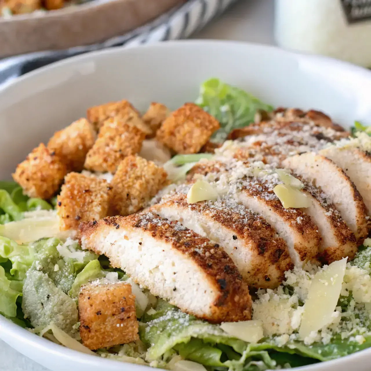 Simple Blackened Chicken Caesar Salad