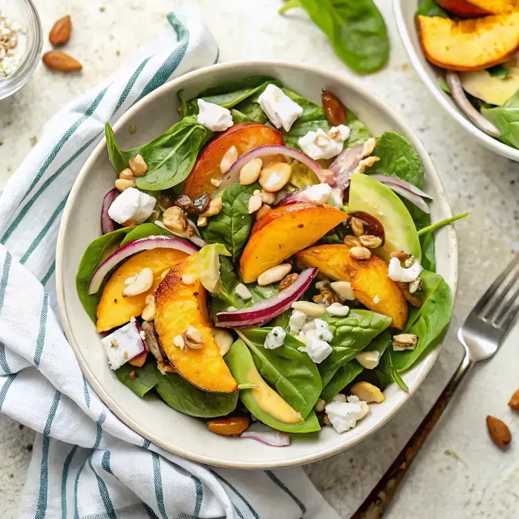 Summer Peach Spinach Salad image1